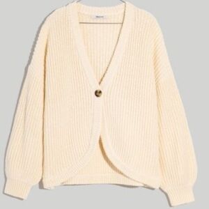 Madewell Shirttail Cardigan Sweater in Antique Cream Size M